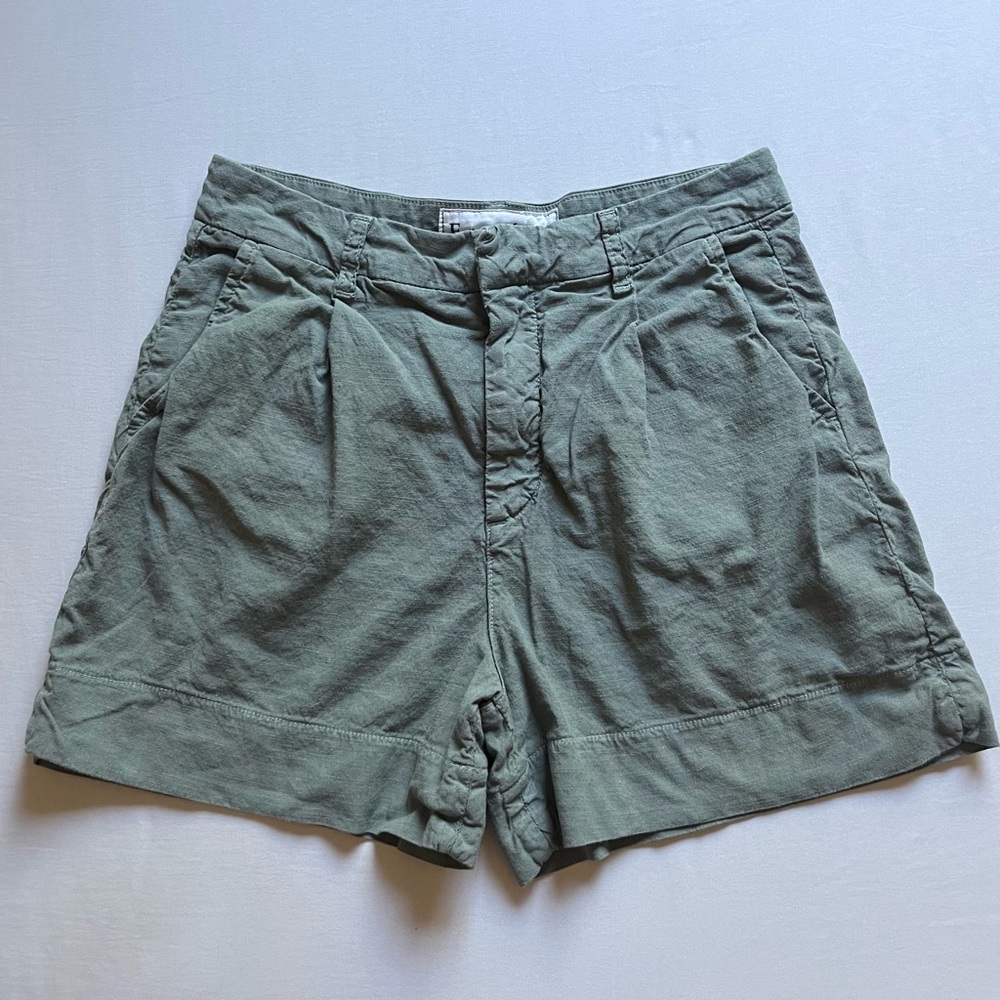 Frank & Eileen High Waist Sage Green Pleated Shorts